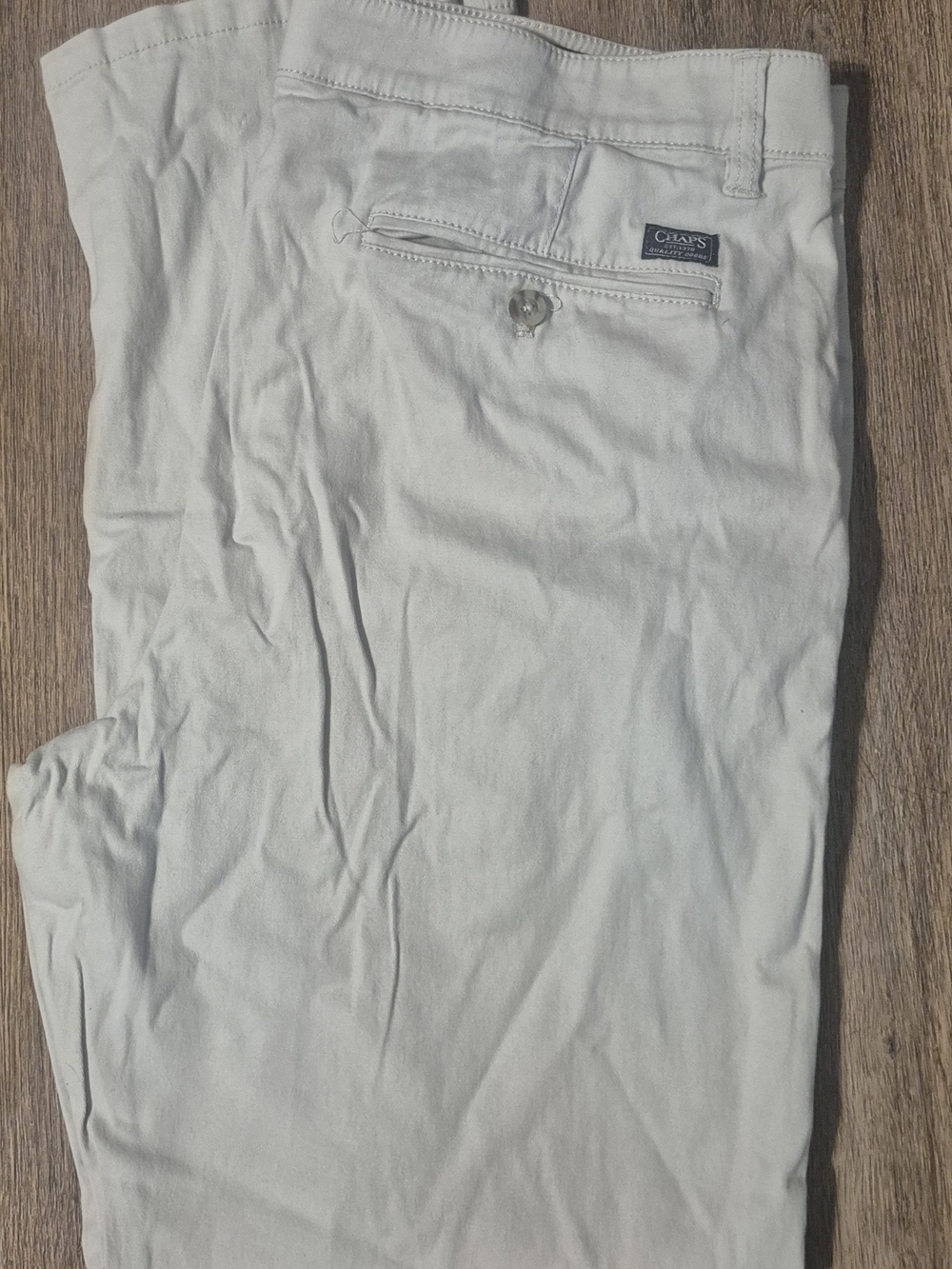Chaps Mens Cream Chino Pants